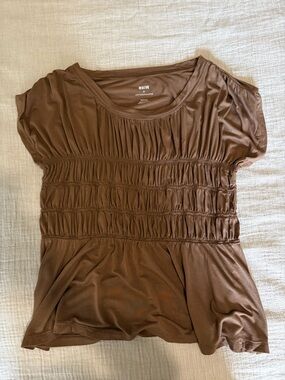 MAEVE Anthropology Soft Gathered Top